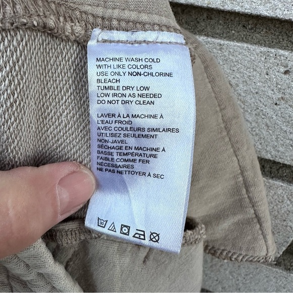 BDG Bonfire Cutoff Shorts Sweatshort Light Sand Beige Casual Drawstring Elastic - Picture 11 of 12